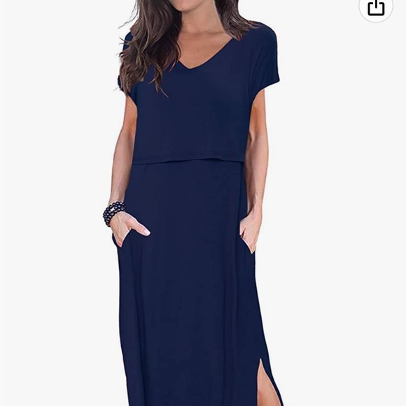 Amazon Nursing Friendly Dress with Pockets - Picture 3 of 4